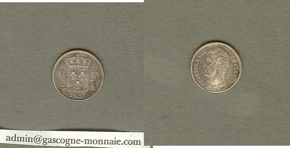quart franc Charles X 1827A SUP
